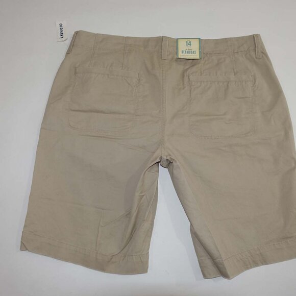 Lot of 2 Pairs Old Navy Perfect Bermuda Shorts NWT Size 14 Brown and Beige Khaki - Picture 8 of 9